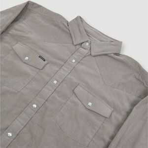 Poncho Corduroy Shirt The Mouflon Mens XL Gray Pearl Snap Country Western